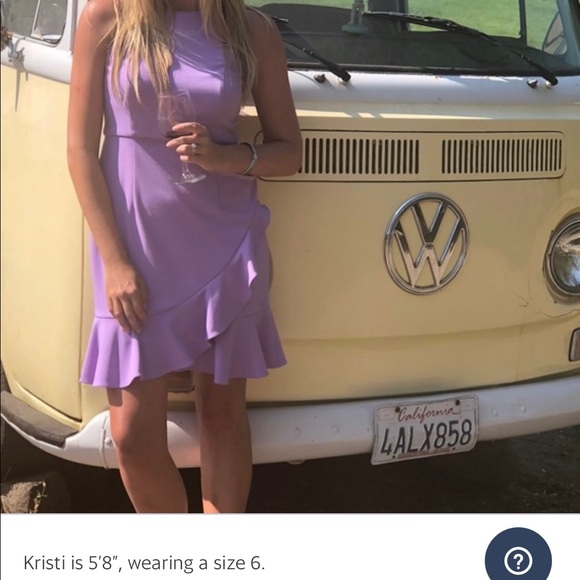 Donna Morgan Lavender Halter Ruffle Dress - Picture 6 of 12